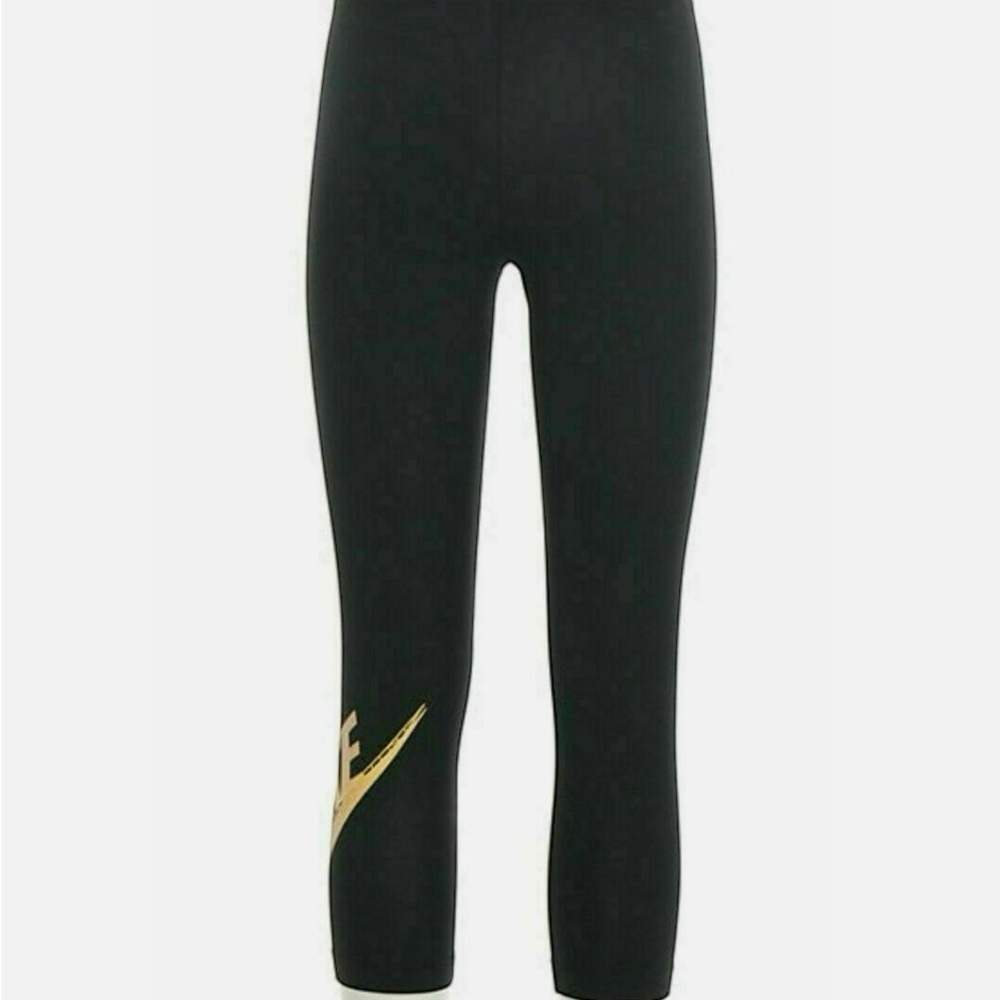 Nike Sportswear Womens Medium Club Cropped Tight Fit Black Leggings - Picture 2 of 4